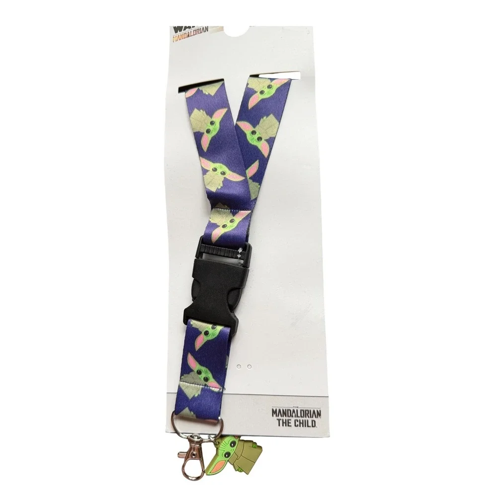 Star Wars Mandalorian Lanyard Kids One Size Purple New Grogu Baby Yoda Charm